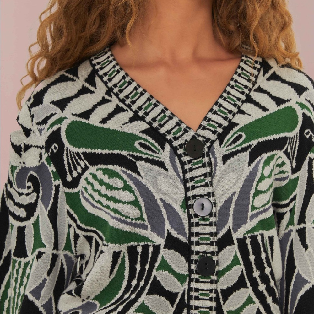 FARM Rio Black Lace Nature Knit Cardigan - Picture 3 of 7